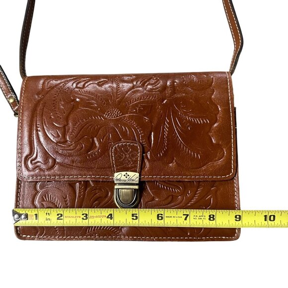 Patricia Nash Embossed Leather Crossbody Shoulder Bag Floral Purse Wristlet - Picture 11 of 12
